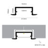 LED PROFILE BEGTIN12 JS 21.3X6.6mm Anod 2m L7010803 032 TD 1 2