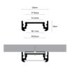 LED PROFILE SURFACE14 EFTY 24X9mm RAW ALU 2m TD 1 2