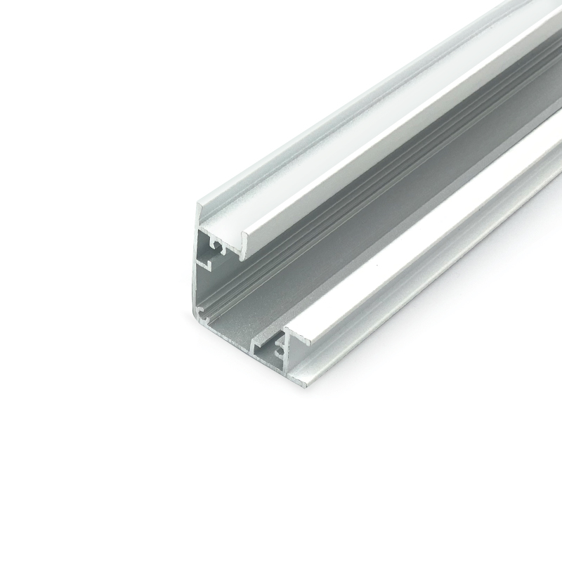 Profilé LED angle aluminium gris couvercle blanc - VISIONAIR Maroc