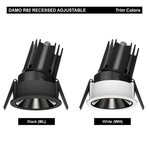 Damo R82 Recessed Adjustable Trim Colors